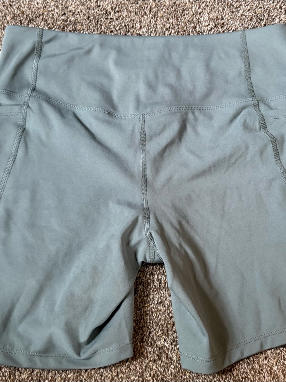 Athletic Works Sage Green High-Rise Bike Shorts - Picture 3 of 3